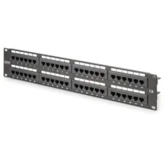 DIGITUS Patch Panel 2U 48-Port Cat6 Unshielded Black