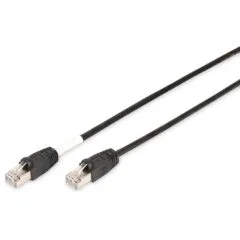 DIGITUS Patchkabel Cat6 S/FTP 2xRJ45 5.0m Outdoor - Black, Cat6 S/FTP