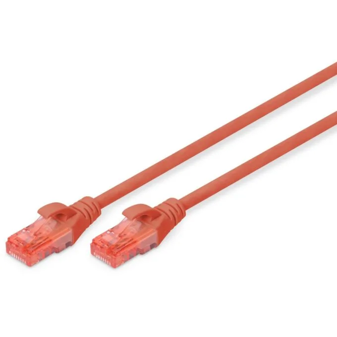 DIGITUS Patchkabel Cat6 U/UTP 2xRJ45 2.0m Red LSZH - Cat6, UTP, RJ-45 Patch Cable — image 1