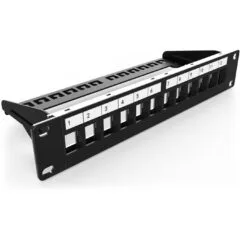 DIGITUS Patchpanel 1HE 12-Port Modular - Black