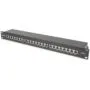 DIGITUS Patchpanel 1HE 24-Port Cat6a Shielded Black - 1U Rack-Mount RJ-45 Patch Panel