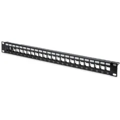 DIGITUS Patchpanel 1HE 24-Port Modular Patchpanel - Black