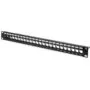 DIGITUS Patchpanel 1HE 24-Port Modular Patchpanel - Black