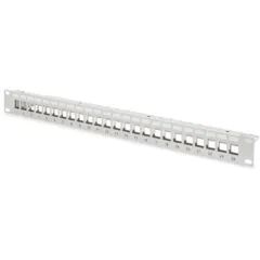 DIGITUS Patchpanel 1HE 24-Port Modular Patchpanel - Grey, 1U, 24-Port, Rack mounting