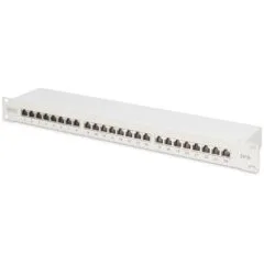DIGITUS Patchpanel 1U 24-Port Cat6a Shielded Light Grey