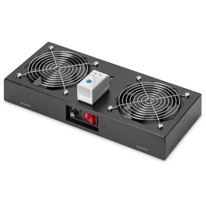 DIGITUS Roof Fan Unit for Wall-Mount Enclosure - 2 Fans - Black — image 1