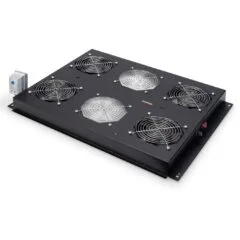 DIGITUS Roof Fan Unit - Unique 4 Fans - Black - Rack Cabinet Cooling Module