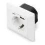 DIGITUS Safety Flush-Mount Socket USB-C + USB-A US - White