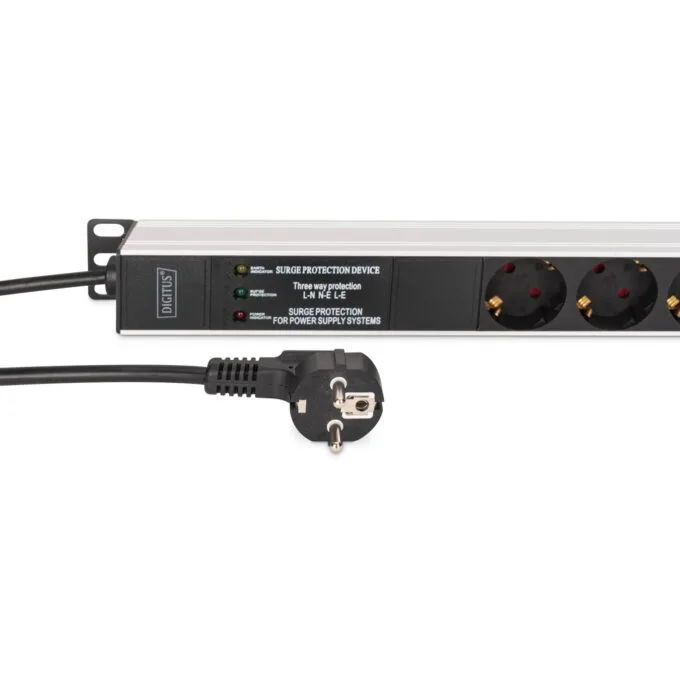 DIGITUS Steckdosenleiste 9-fach 19' Alu. 1HE 2m schwarz - Characteristics — image 3
