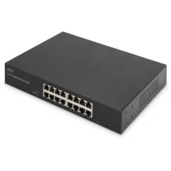 DIGITUS Switch 16-Port Gigabit - 19" Rackmount Unmanaged - Black