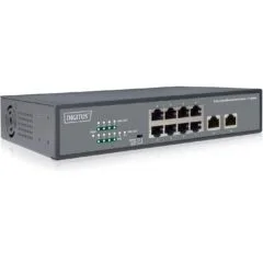 Digitus Switch 8-Port 10/100 PoE Unmanaged - Black - 120W Budget