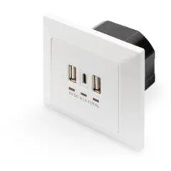 DIGITUS Unterputz Ladedose USB 2x USB-A + 1x USB-C - Flush Mounted - White