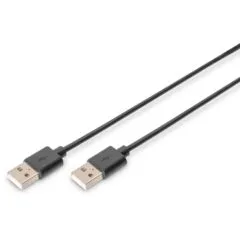 DIGITUS USB 2.0 A-A Cable - 1.8 m - Black Stainless Steel