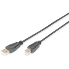 DIGITUS USB 2.0 A-to-A Cable - 0.5 m - Black Stainless Steel Braided