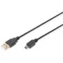 DIGITUS USB 2.0 A to Mini-B Cable - Stainless Steel Braided - Black, 1.8 m