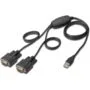 DIGITUS USB 2.0 Cable - 2x RS232 Cables, 1.5 m - Black