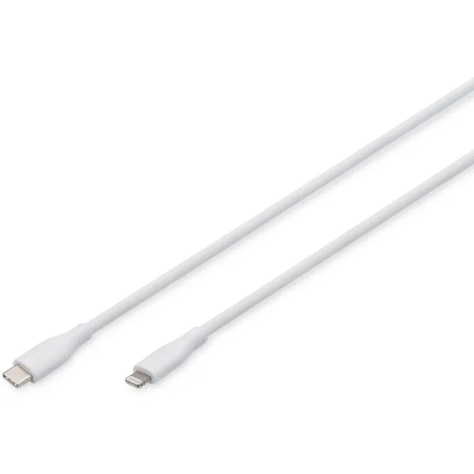 DIGITUS USB 2.0 Cable Type-C to Lightning - Silicone, 2m, White — image 1