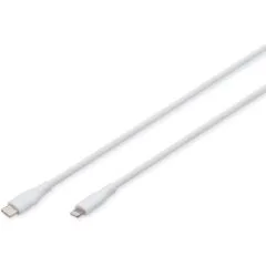 DIGITUS USB 2.0 Cable USB-C to Lightning - Silicone, 1m, MFI White