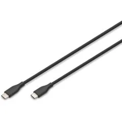 DIGITUS USB 2.0 Cable USB-C to USB-C - Silicone Jacket, Black, 1m
