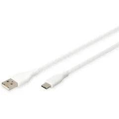 DIGITUS USB 2.0 Type-C Cable -A Silicone White 0.5m - Silicone jacket, USB-C, USB 2.0
