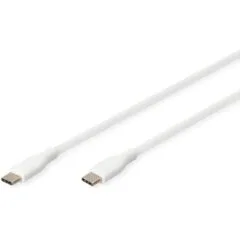 DIGITUS USB 2.0 Type-C to Type-C Cable - Silicone jacket, White, 0.5 m