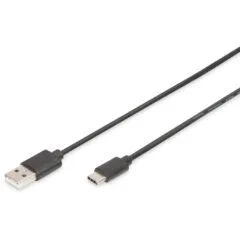DIGITUS USB 2.0 USB-C to USB-A Cable - Black - 1.8 m