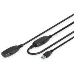 DIGITUS USB 3.0 Active Extension Cable 10m - Black