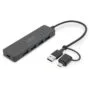 DIGITUS USB 3.0 Hub 4-Port Slim - USB-C Cable Included 0.2m
