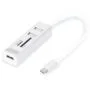 Digitus USB-C Hub 3-Port USB 2.0 with SD/microSD Card Reader - White Aluminum