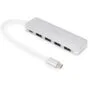 DIGITUS USB-C Hub 4-Port USB 3.0 with PD - Aluminium Silver, 0.2 m Cable