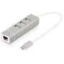 DIGITUS USB-C Hub with 1GbE Ethernet + 3-Port USB-A Hub - White