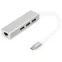 DIGITUS USB-C Hub with 3-Port USB 3.0 + Gigabit Ethernet - White