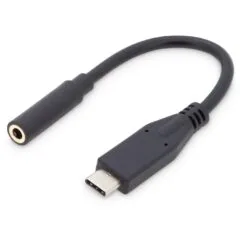 DIGITUS USB-C to 3.5mm Audio Adapter Cable - Black - 0.2 m