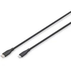 DIGITUS USB-C to Lightning Cable - USB 2.0 - Silicone - 2m - MFI - Black