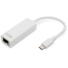 DIGITUS USB-C to RJ45 Gigabit Ethernet Adapter - Aluminium, 0.2 m cable