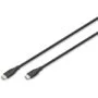 DIGITUS USB-C to USB-C Cable - USB 2.0, Silicone/Stainless Steel, 0.5 m - Black