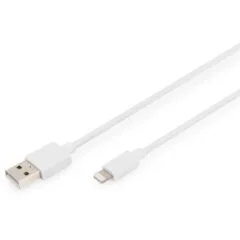 DIGITUS USB Cable 2.0 A to Lightning - White, 2 m, MFI Certified