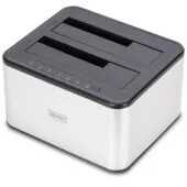 DIGITUS USB Docking Station - 2 Bay SATA HDD/SSD Dock - Silver