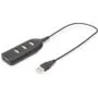 DIGITUS USB-Hub 4-Port USB 2.0 - USB-A Hub - Black, 0.3 m