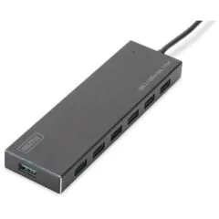 DIGITUS USB-Hub 7-Port USB 3.0 Type-A - Grey Aluminium