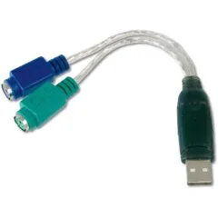 Digitus USB1.1 Adapter Cable - USB 1.1 to 2xPS/2, 2xMini-DIN6 Female