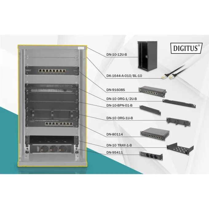 Digitus Wall Mount Rack - 12U - 312 x 300 mm - Black — image 1