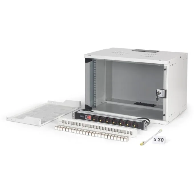 DIGITUS Wall Mount Rack - 7U - 540x400 mm - Grey — image 1