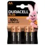 Duracell Alkaline AA Plus Batteries - 4pcs