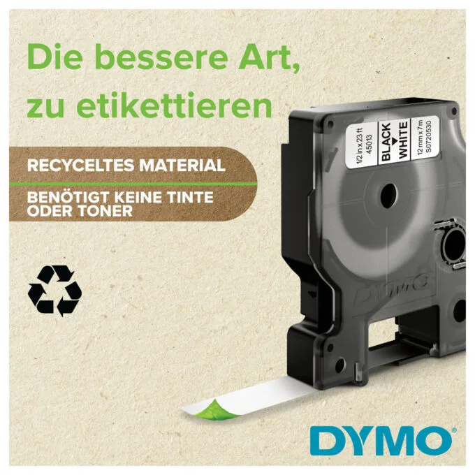Dymo D1 Schriftband 9 mm x 7 m weis — image 6