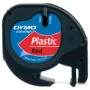 Dymo LabelWriter - LetraTag Kunststoff Etiketten - 12 mm x 4 m - Schwarz auf Rot -