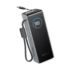 EcoFlow Charge Powerbank - RAPID - 25000mAh 170W + 100W Built-In & Retractable Cable Black