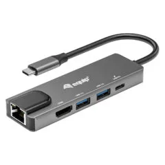 Equip Dock USB-C- to HDMI.2xUSB3.0.GbE.100WPD 25cm si