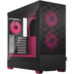 Fractal Design Pop Air RGB - Mid Tower PC Case - Black & Magenta, Tempered Glass, ATX/mATX/mITX