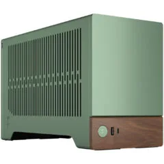 Fractal Design Terra Jade Mini-ITX SFF PC Case - Green, Aluminium & Walnut